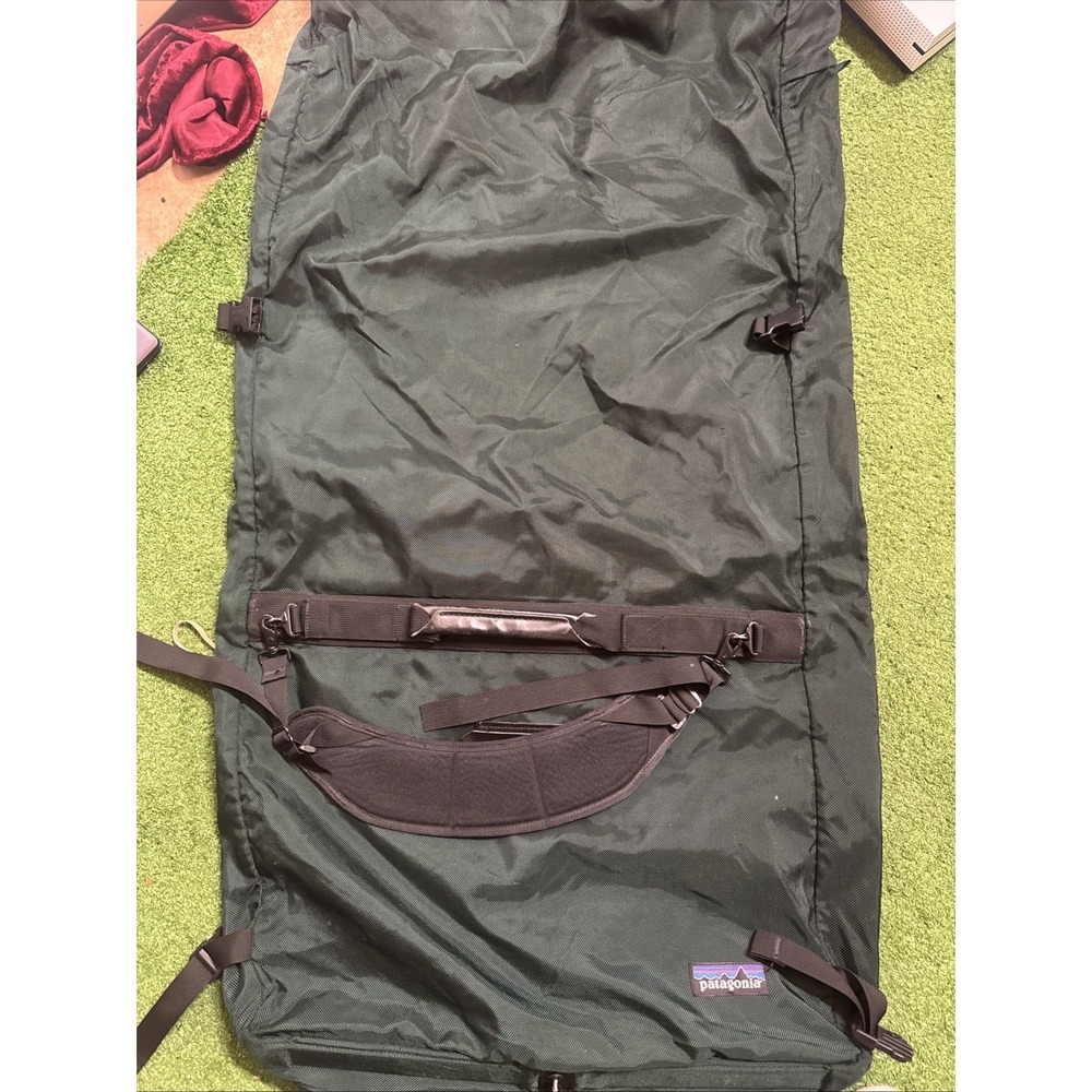 VTG Patagonia Travel Hanging Garment Trifold‎ Bag Shoulder Strap Full Zip Green